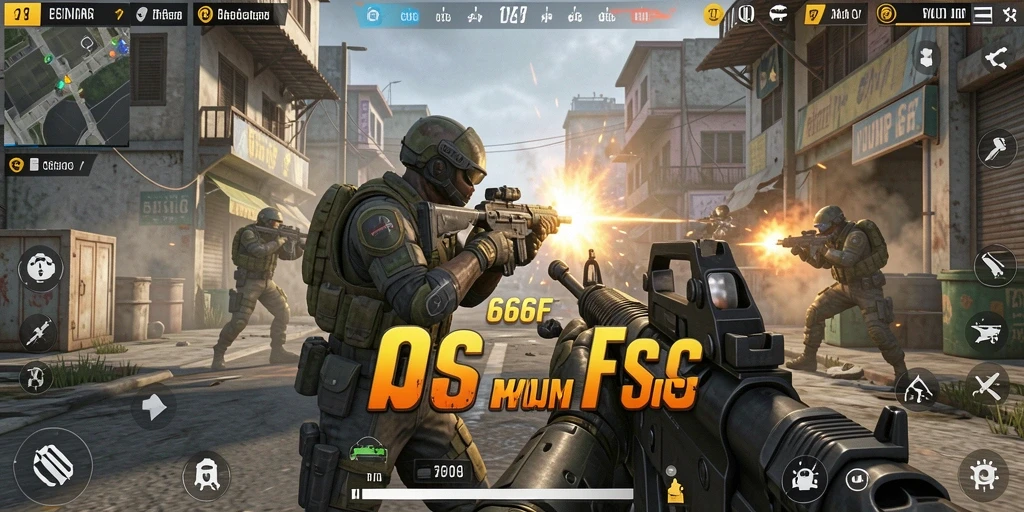 Screenshot dari gameplay menegangkan di 666F dengan grafis penuh warna.