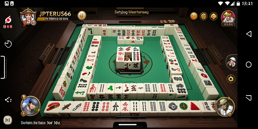 Tampilan gameplay seru dari JPTERUS66 yang menampilkan keindahan Mahjong.