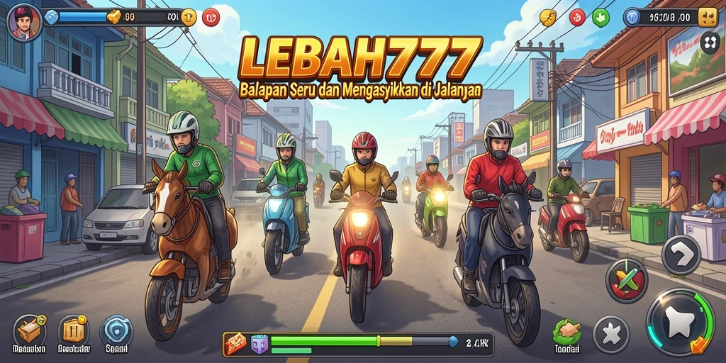 Tampilan screenshot LEBAH777 menampilkan balapan yang intens dan menegangkan.