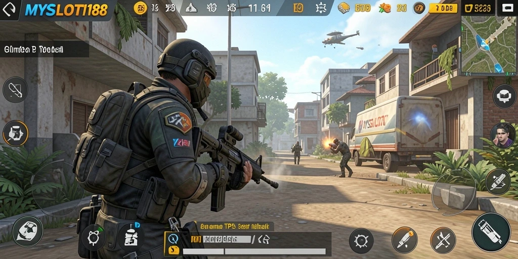 Tampilan gameplay TPS yang seru dan menegangkan di MYSLOT188.