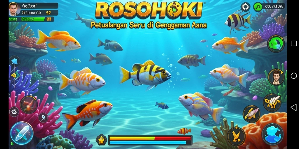 Tampilan seru gameplay Tembak Ikan di ROSOHOKI.