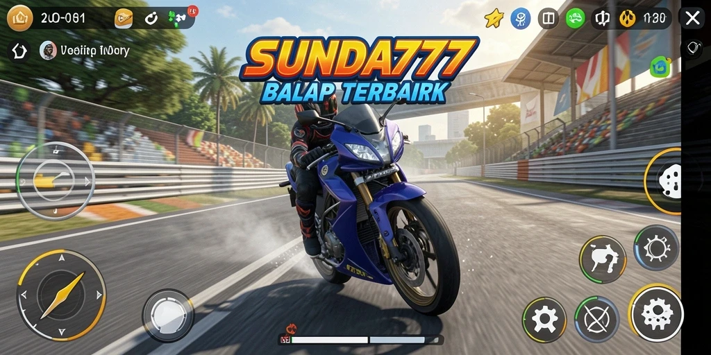 Tampilan gameplay SUNDA777 yang mendebarkan saat berlomba di trek penuh tantangan.